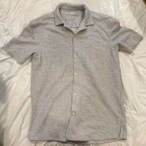 Zara Knitted Short Sleeve Button Down